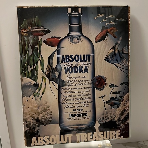 Absolut Vodka Vintage Ad 1987 Alcohol Bottle Advertisement - Absolut Treasure - Picture 1 of 3